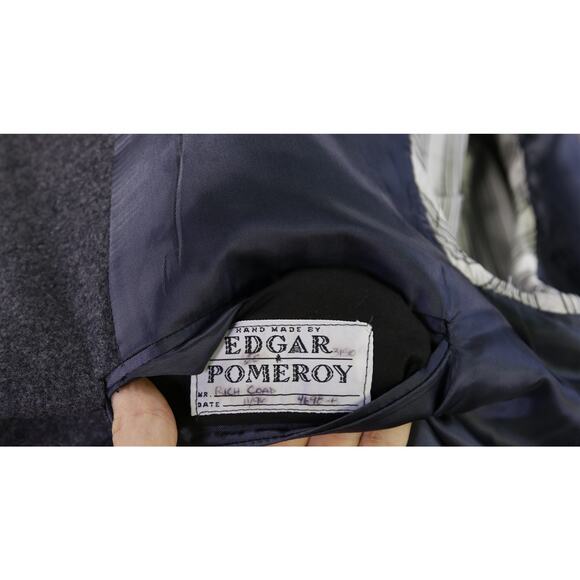Edgar Pomeroy Bespoke Gray Cashmere Flannel Double Breasted Blazer 44XL - Picture 9 of 10